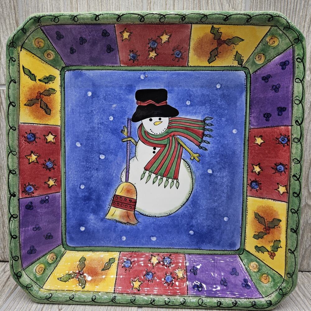 Sango Sweet Shoppe Christmas Large Square Candy Serving‎ Dish Bowl Sue Zipkin